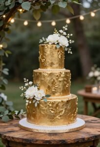 luxurious gold wedding cakes