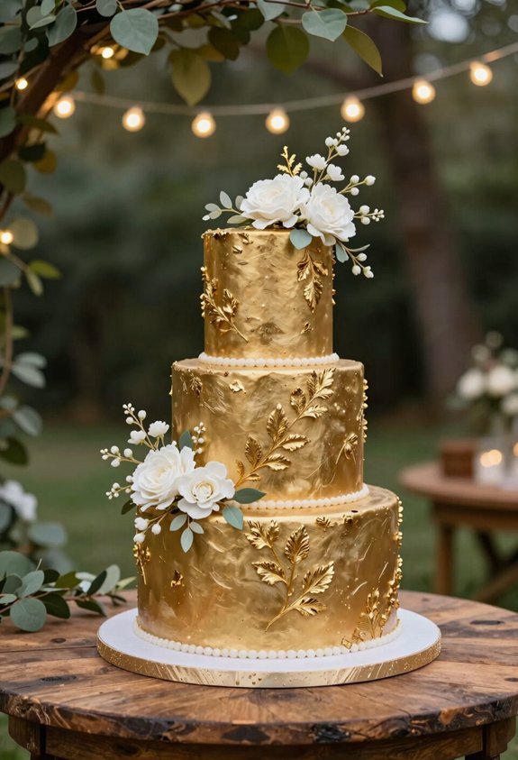 luxurious gold wedding cakes