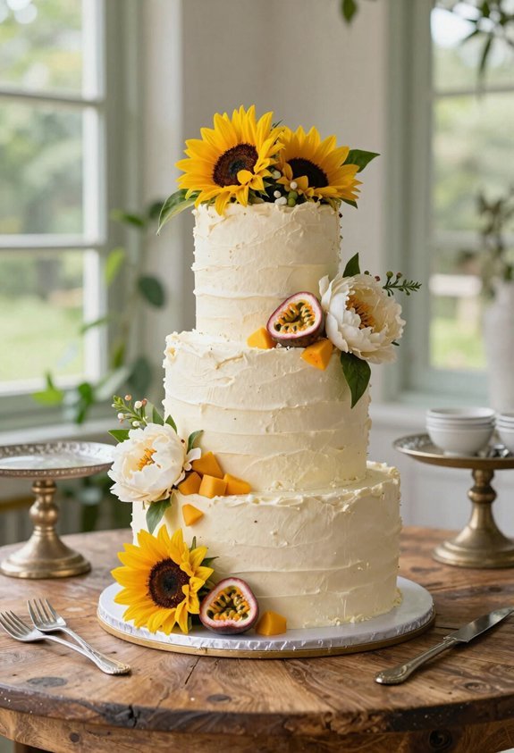 mango passion floral cake