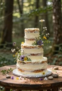 natural minimalist wedding cake