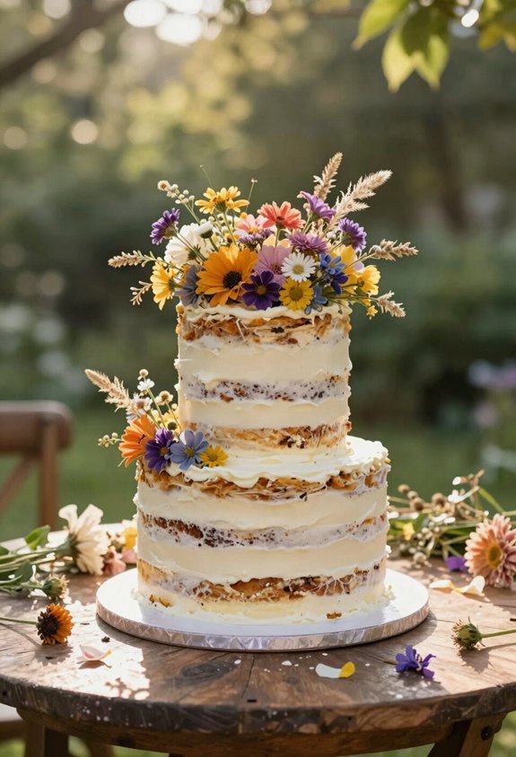 natural wildflower cake elegance