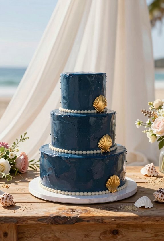 navy gold elegant seaside