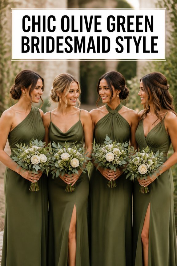 olive green bridesmaid dresses