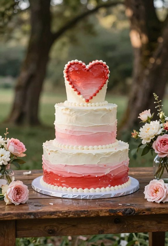 ombre heart buttercream elegance