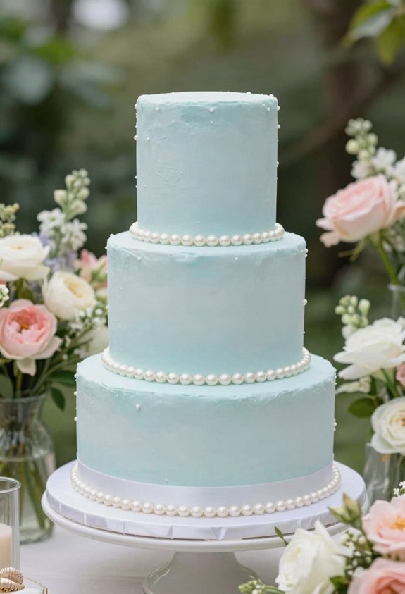 pale blue pearl border