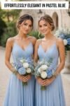 pastel blue bridesmaid dresses