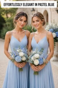 pastel blue bridesmaid dresses