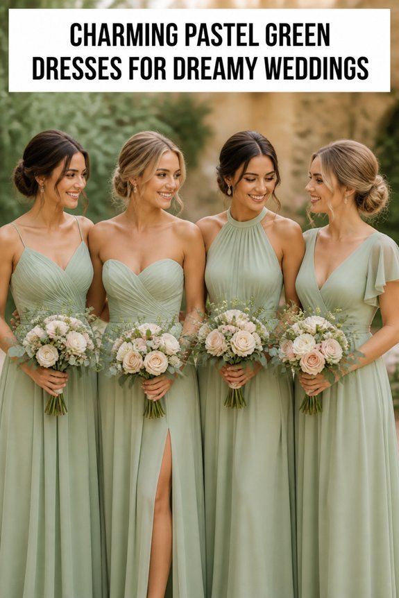 pastel green bridesmaid dresses