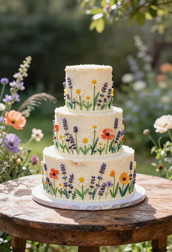 pastel meadow with gold