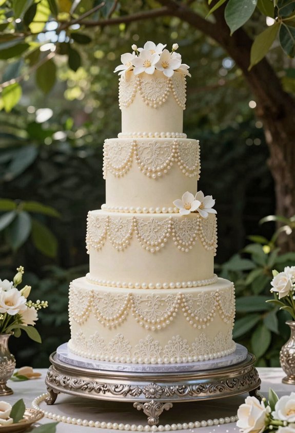 pearl swag cake elegance