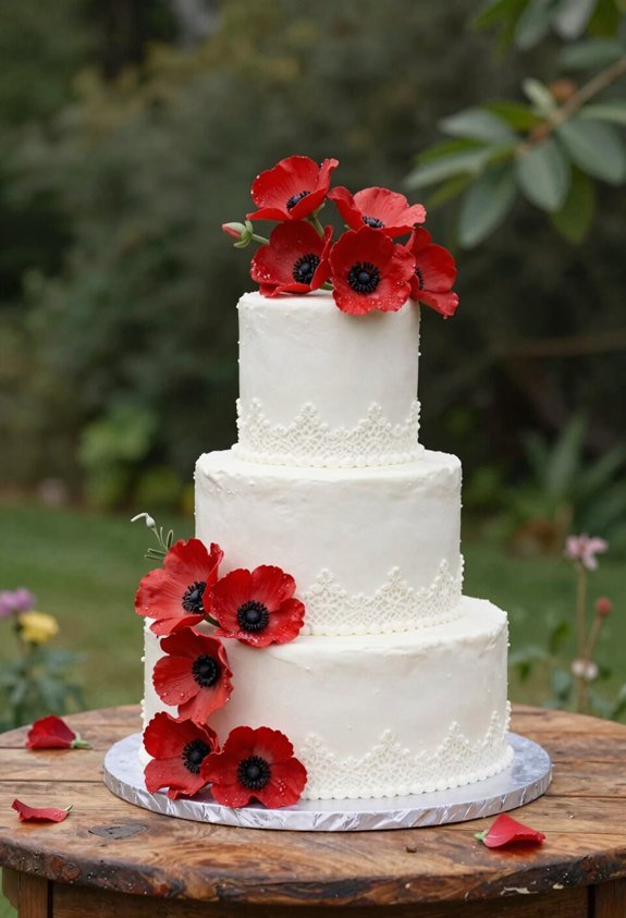 red poppy sugar flowers