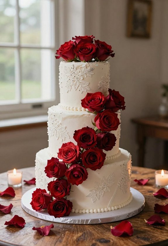 red rose cascade elegance