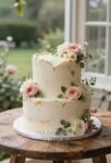 romantic heart shaped cake