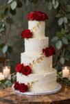 romantic white red cakes