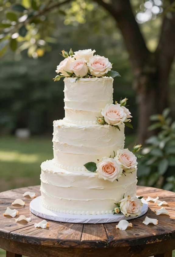rose adorned buttercream centerpiece