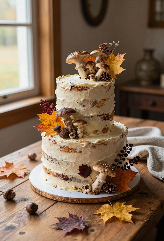 rustic autumn forest cake