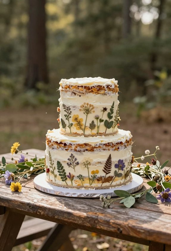 rustic botanical cake elegance