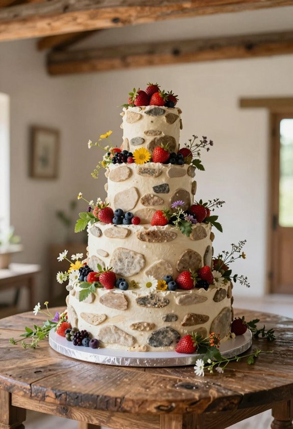 rustic stone berry cake