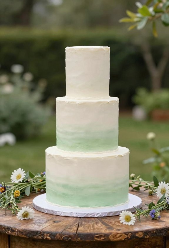 sage green ombr buttercream