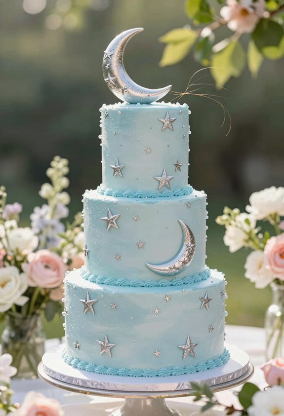 sky blue celestial cake