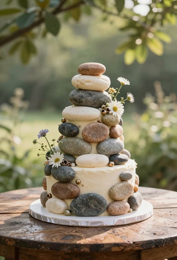 stacked stone cake design