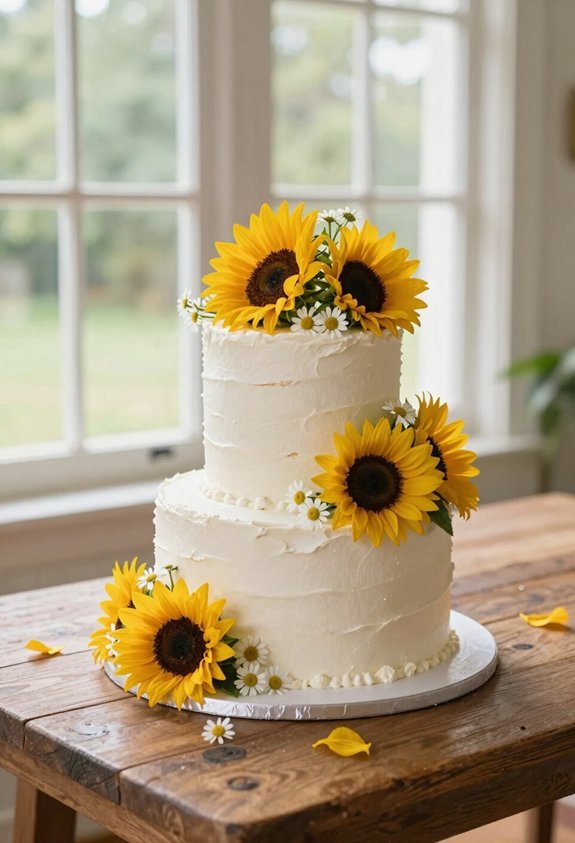 sunflower daisy summer cake