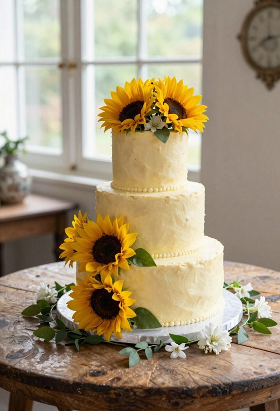 sunflower themed yellow fondant