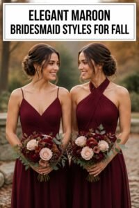 trending maroon bridesmaid dresses