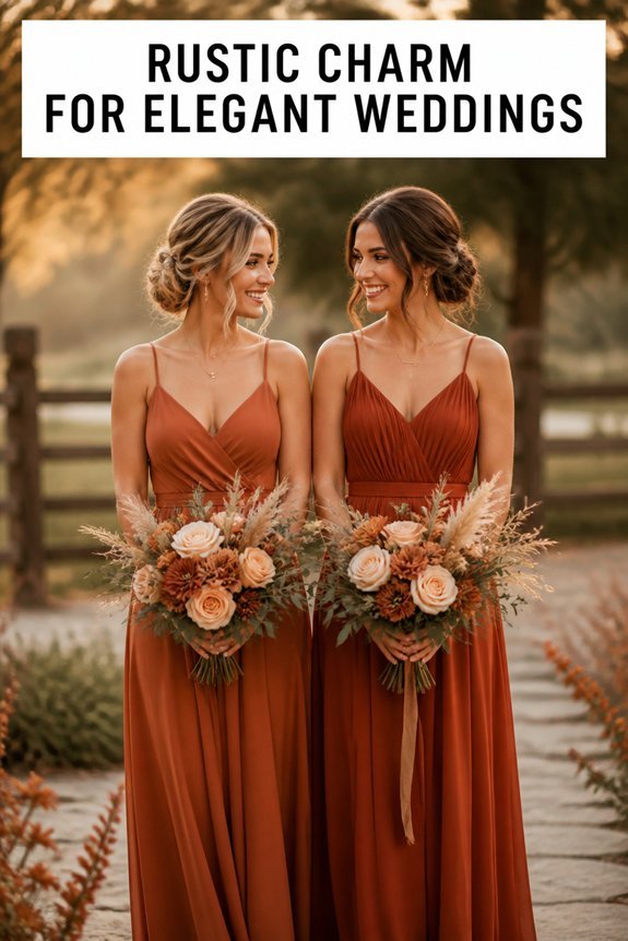 trendy rust bridesmaid dresses