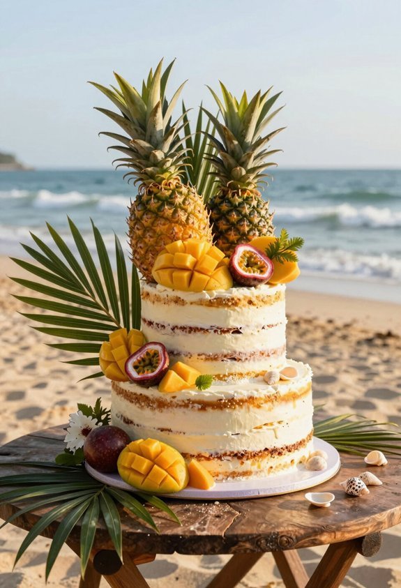 tropical fruit cake decor