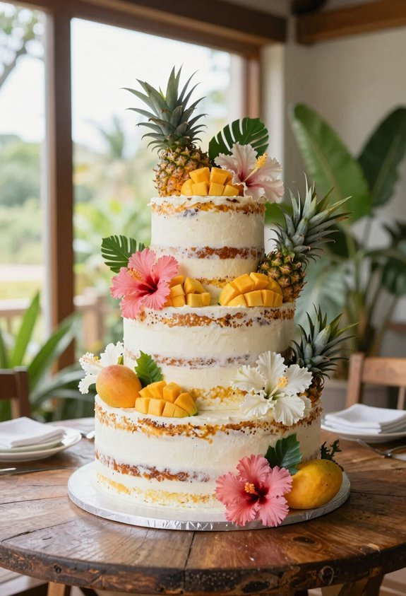 tropical fruit naked cake