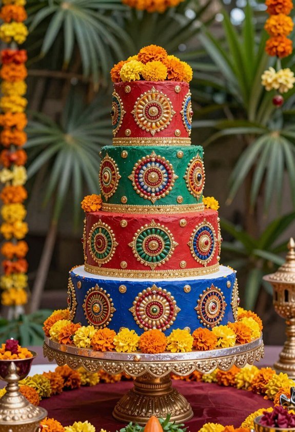 vibrant ornate wedding cakes