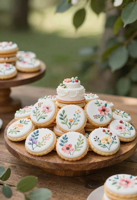 watercolor floral cake cookies