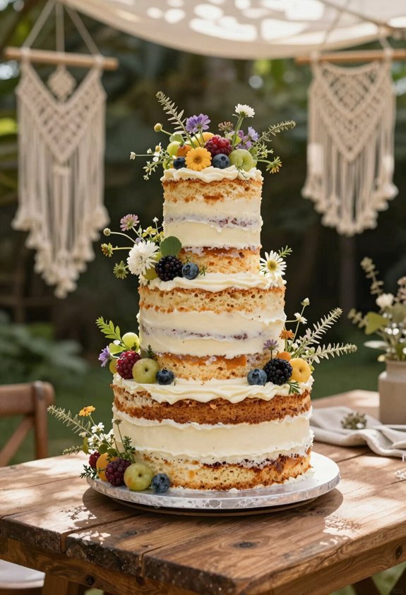 wild boho wedding cakes